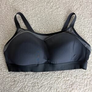 Brooks Dare Racerback Run Sports Bra Size 38C Gray High Impact Wireless